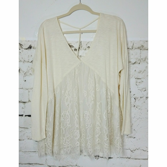 Taylor & Sage Lace Ivory Blouse sz Lg - Picture 3 of 8